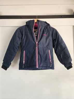 Kamik Navy Ski Jacket with Pink Trim Girls' Puffer